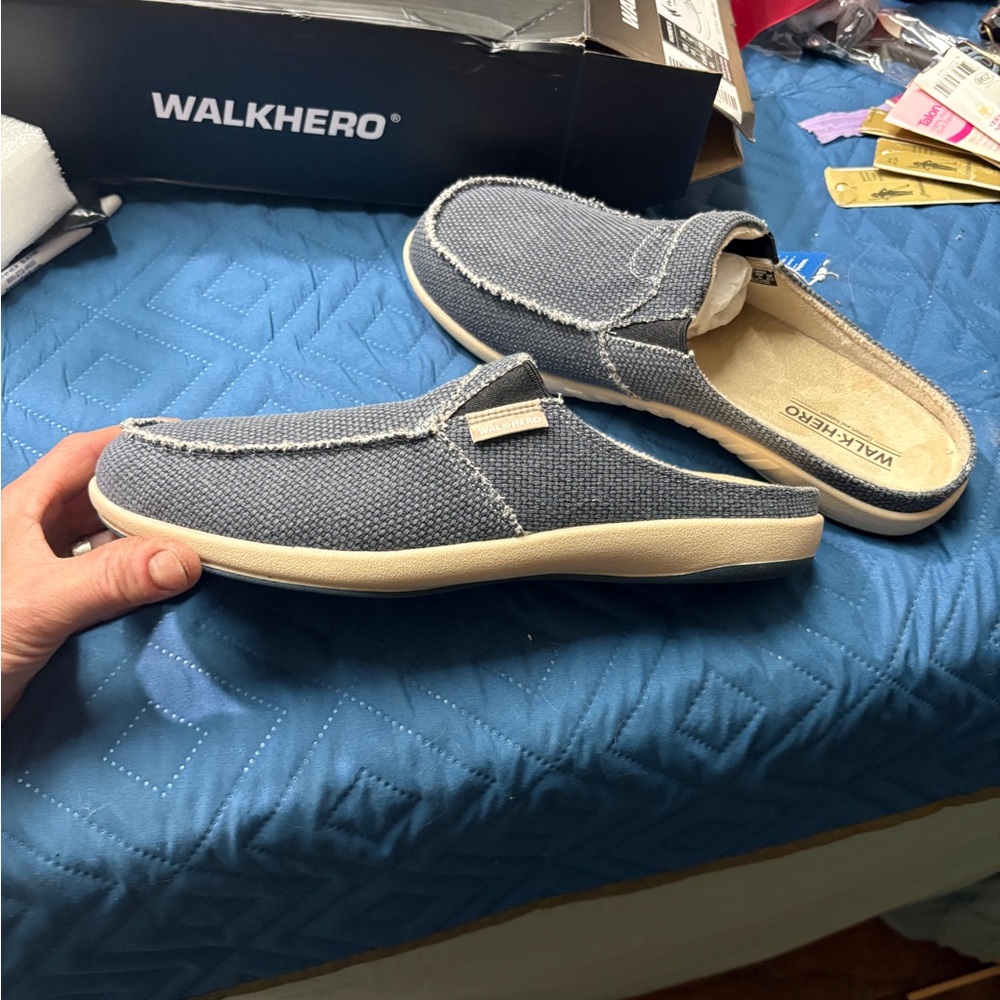 Women's Navy Slip-On Mule Loafers